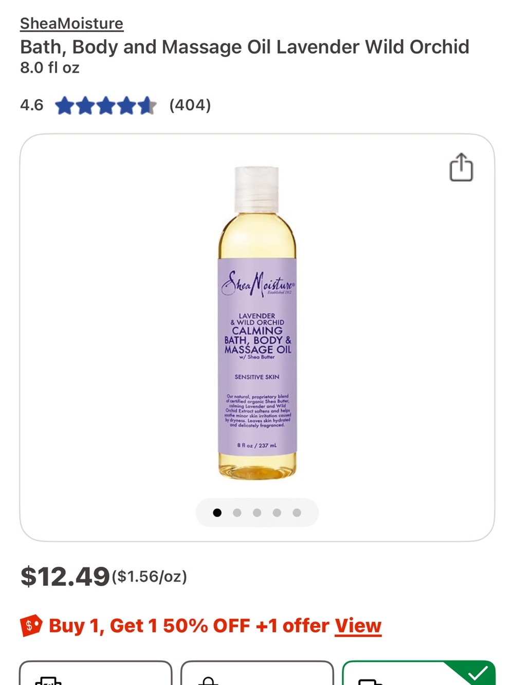 SheaMoisture Lavender & Wild Orchid Bath, Body & Massage Oil